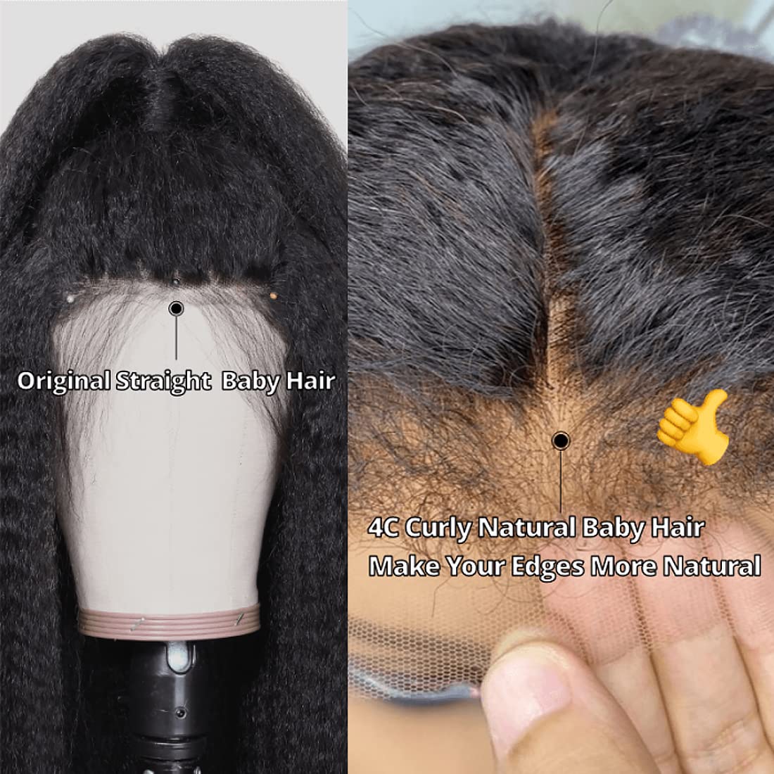 UNICE Kinky Straight V Part Wig Human Hair No Leave Out Glueless Upgrade U Part Wig Human Hair Clip in Wigs Beginner Friendly No-Sew In No Glue 20 inch