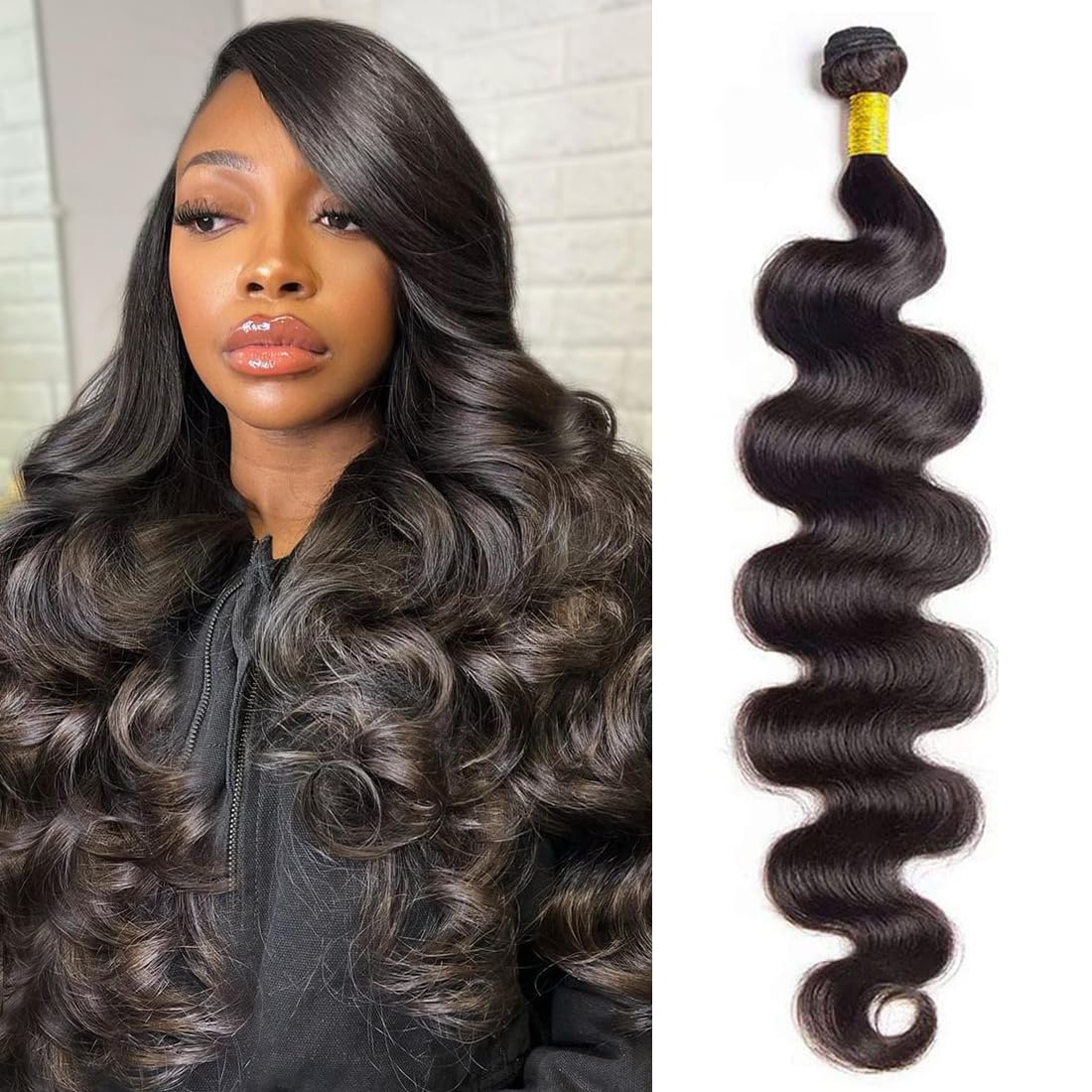 Cirvty 12A Human Hair Bundles Brazilian Body Wave Hair Bundles 20 22 24 Inch 100% Unprocessed Virgin Weave 3 Bundles Human Hair Body Wave Deals Natural Black