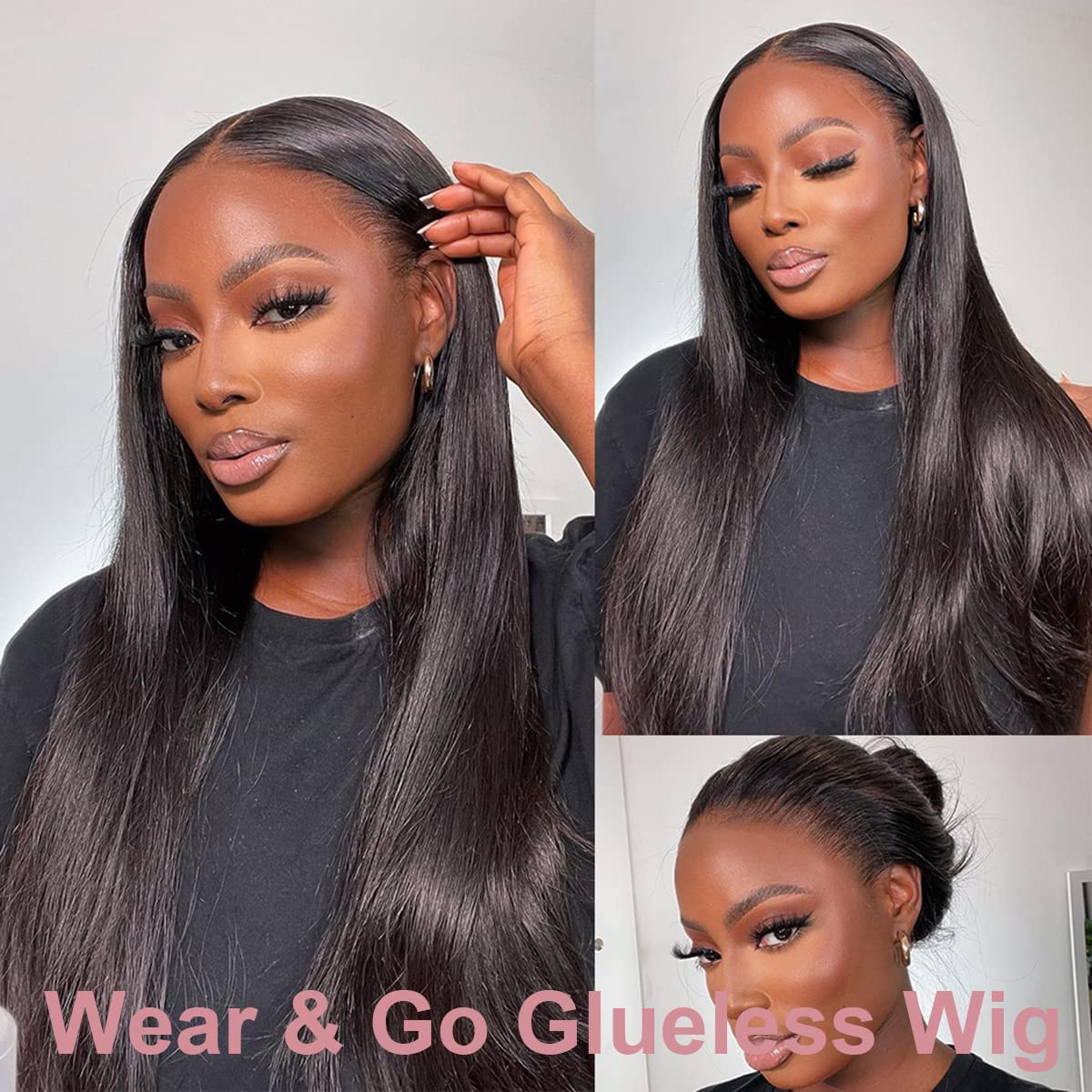 ISEE HAIR HD Lace Front Wig Wear & Go Glueless Lace Wig Brazilian Body Wave Lace Wigs For Women No Glue 4x6 Lace Pre Cut Wig Human Hair Wigs Transparent Lace Closure Wigs 180% Density 18 Inch