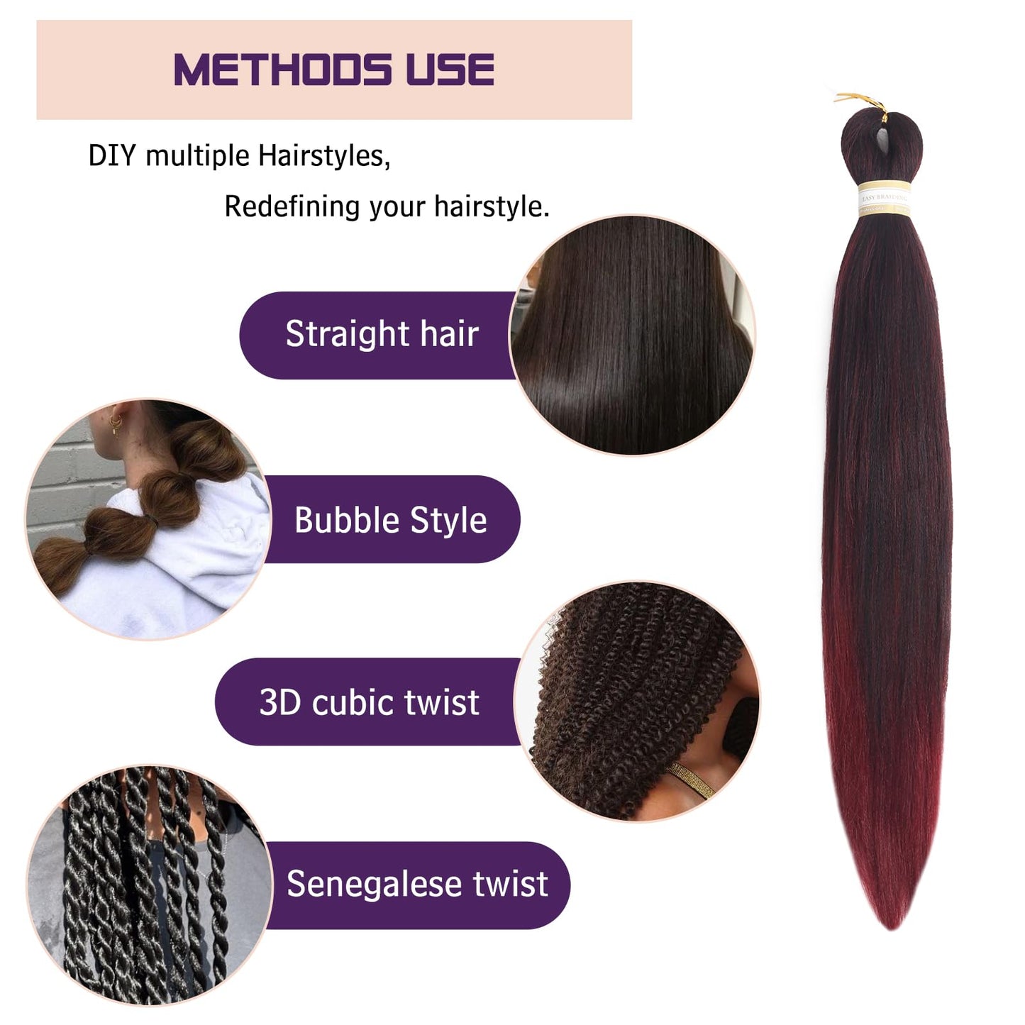 Pre-stretched Braids Hair Professional Itch Free Hot Water Setting Synthetic Fiber Ombre Yaki Texture Braid Hair Extensions 26 Inch 8 Packs Beyond Beauty Braiding Hair 1B-30-27…