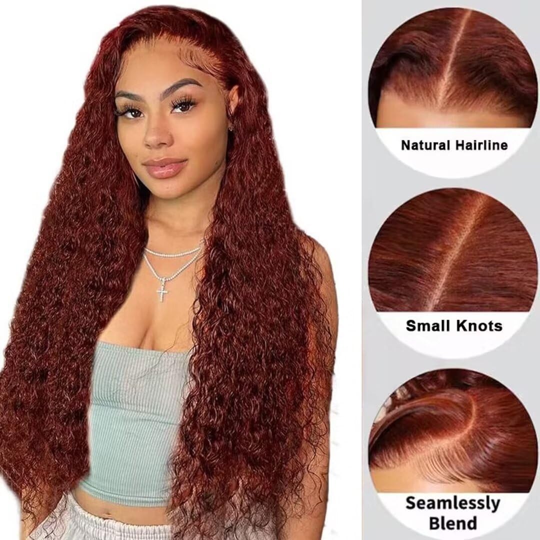 13x4 99J Burgundy Body Wave Lace Front Wigs Human Hair 180% Density Wine Red Color Wigs for Women HD Transparent Lace Front Wigs Glueless Human Hair Pre Plucked with Baby Hair (20inch)