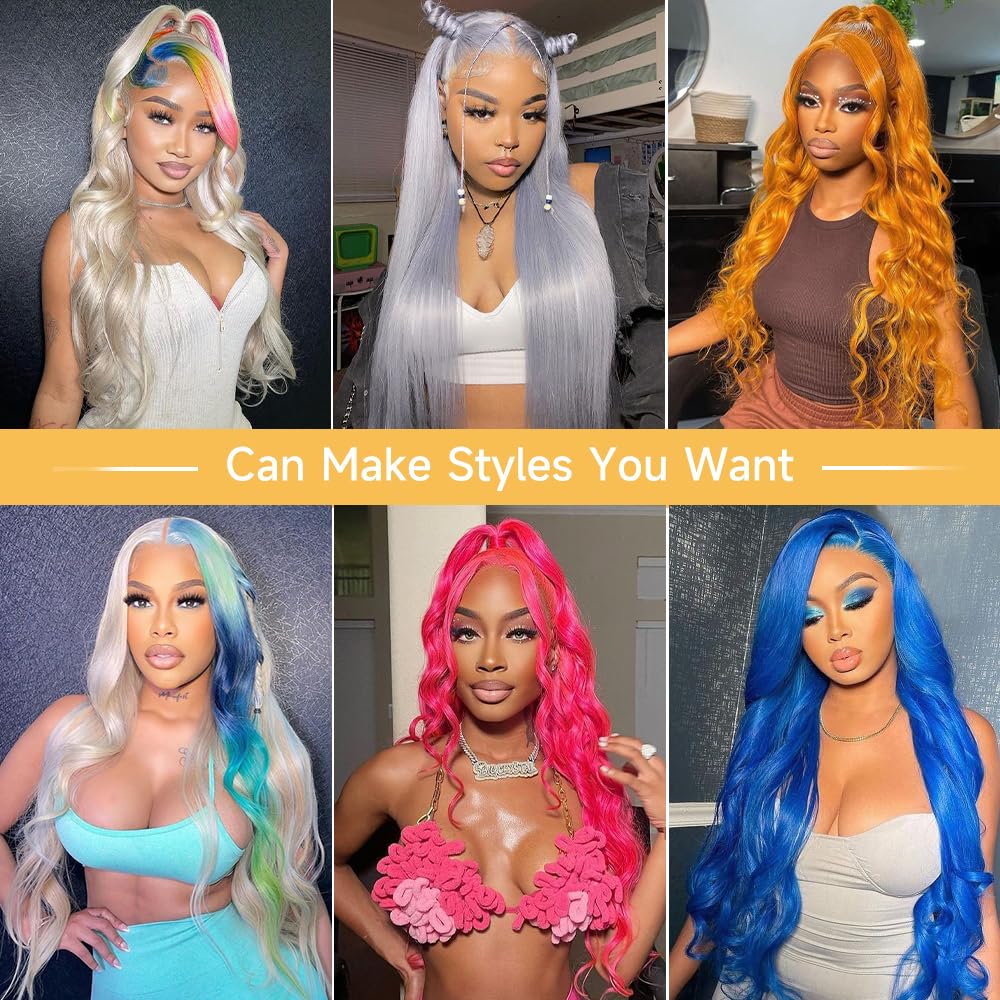 Highlight Ombre Lace Front Wigs Human Hair Pre Plucked with Baby Hair 13x4 Body Wave Frontal Wigs Human Hair 180% Density 4/27 Colored Honey Blonde Lace Front Wig for Women 22 Inch