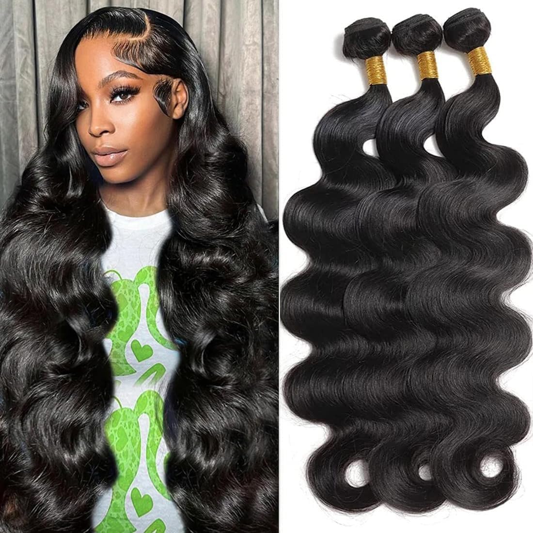 12A Human Hair Bundles 20 22 24 26 Inch Body Wave Bundles Human Hair 100% Unprocessed Brazilian Virgin Hair 4 Bundles Deals Human Hair Extensions Quick Weave Bundles Human Hair Natural Black