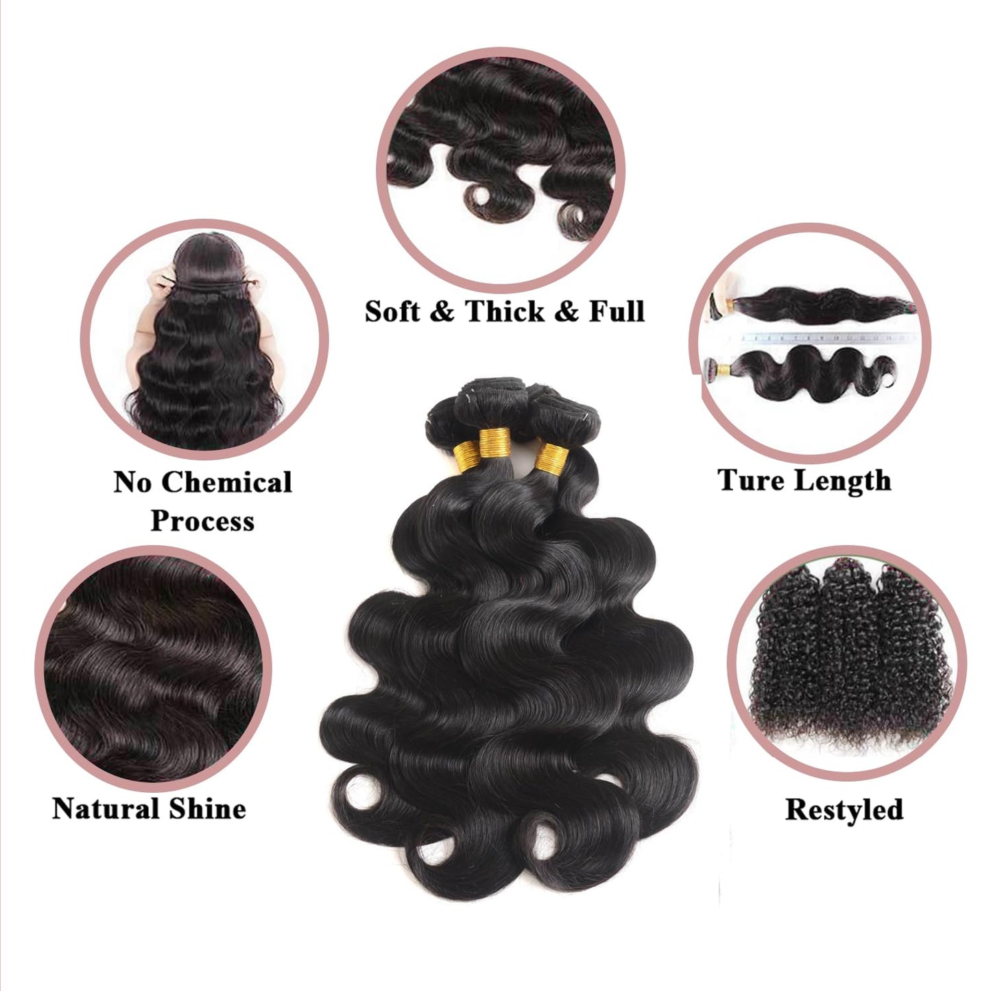 12A Human Hair Bundles 20 22 24 26 Inch Body Wave Bundles Human Hair 100% Unprocessed Brazilian Virgin Hair 4 Bundles Deals Human Hair Extensions Quick Weave Bundles Human Hair Natural Black