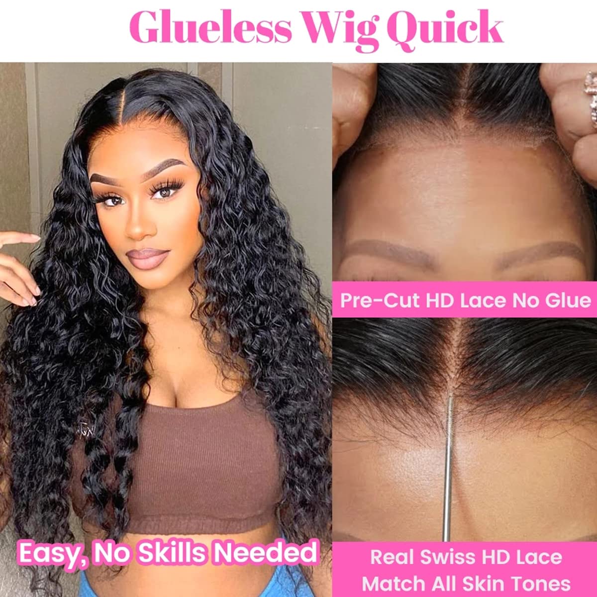 ISEE HAIR HD Lace Front Wig Wear & Go Glueless Lace Wig Brazilian Body Wave Lace Wigs For Women No Glue 4x6 Lace Pre Cut Wig Human Hair Wigs Transparent Lace Closure Wigs 180% Density 18 Inch