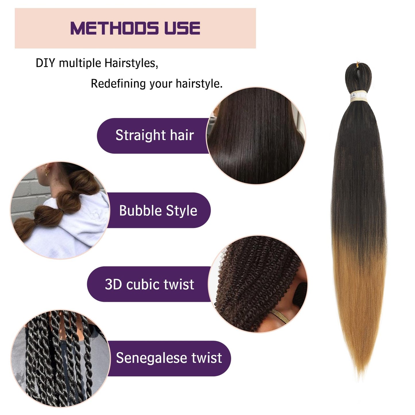 Pre-stretched Braids Hair Professional Itch Free Hot Water Setting Synthetic Fiber Ombre Yaki Texture Braid Hair Extensions 26 Inch 8 Packs Beyond Beauty Braiding Hair 1B-30-27…