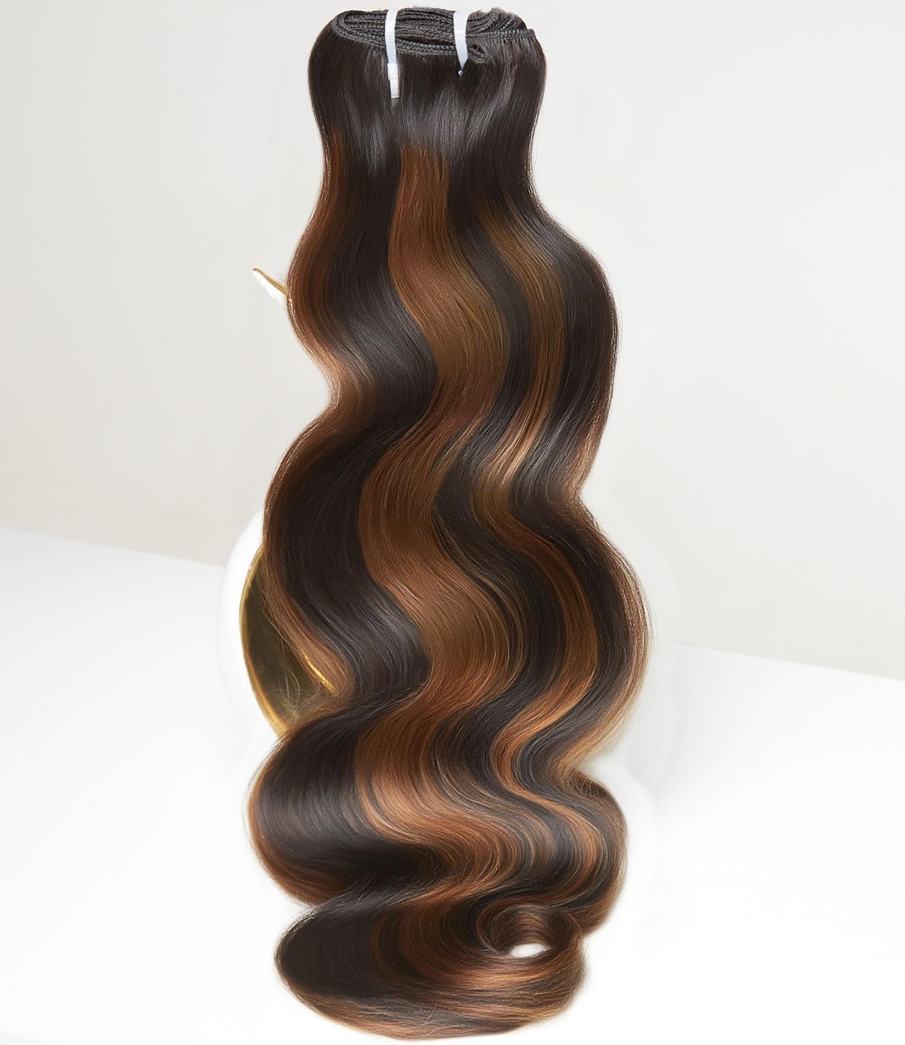 mlip Raw Bundles Human Hair Body Wave, No Tangle Shedding, Keep Texture Silky Soft After Multiple Washes, 15A Raw Indian Hair Bundles 18 Inches, Brown Highlight Bundles