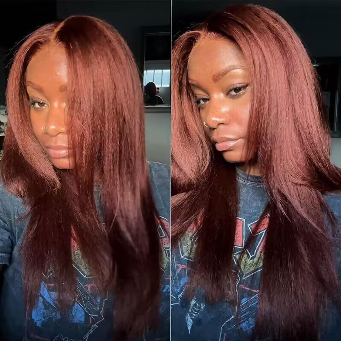 UNICE Kinky Straight V Part Wig Human Hair No Leave Out Glueless Upgrade U Part Wig Human Hair Clip in Wigs Beginner Friendly No-Sew In No Glue 20 inch