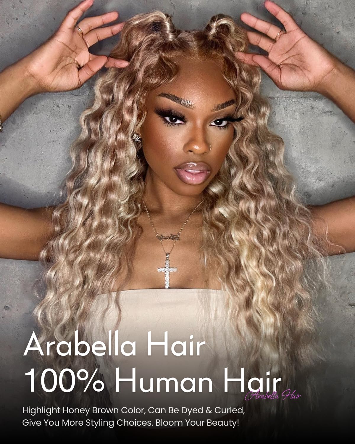 Arabella 613 Lace Front Wig Human Hair 300g-315g 13x4 Blonde Lace Front Wigs Human Hair 210% Density Body Wave 613 Frontal Wig Pre Plucked With Baby Hair (30inch, 613 13X4 body wave wig)