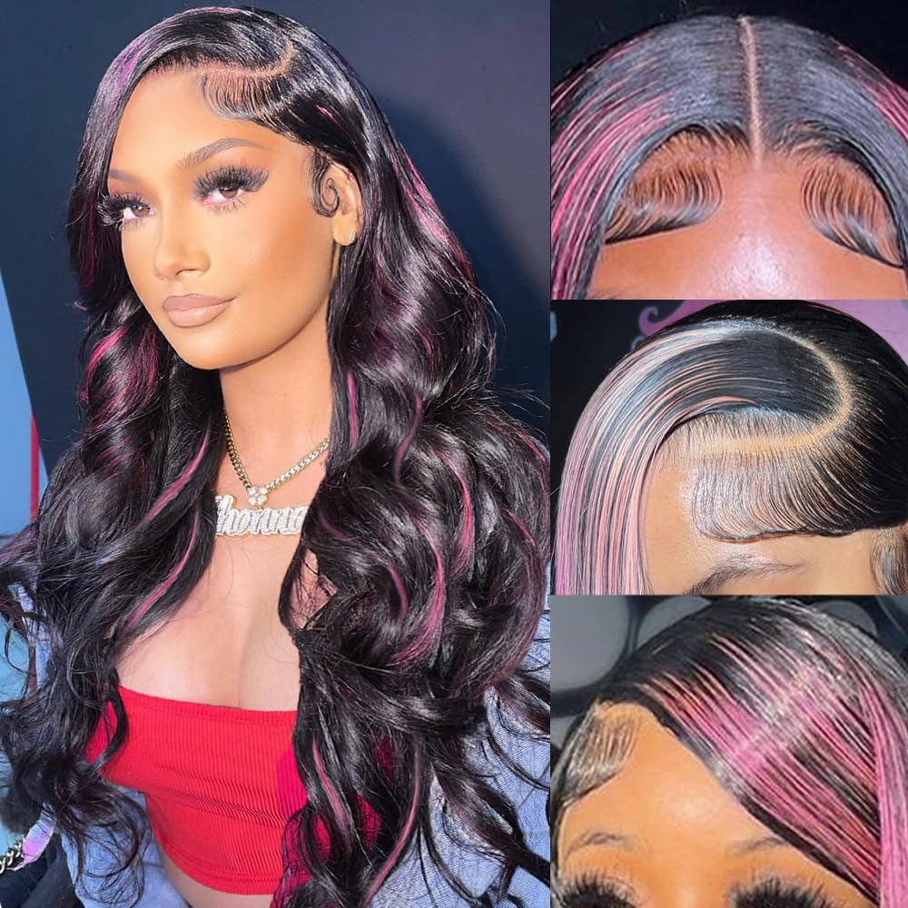 Highlight Ombre Lace Front Wigs Human Hair Pre Plucked with Baby Hair 13x4 Body Wave Frontal Wigs Human Hair 180% Density 4/27 Colored Honey Blonde Lace Front Wig for Women 22 Inch