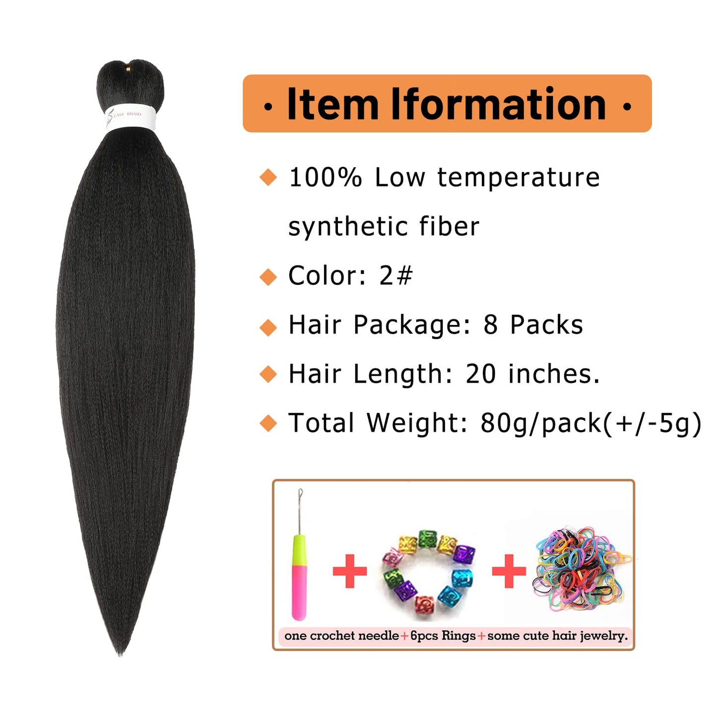 Braiding Hair Pre Stretched 24 Inch 8 Packs Ombre Braiding Hair Professional Soft Braiding Hair Yaki Texture, No Itch, Hot Water Setting Hair Extensions for Braids (24in,1B/30)