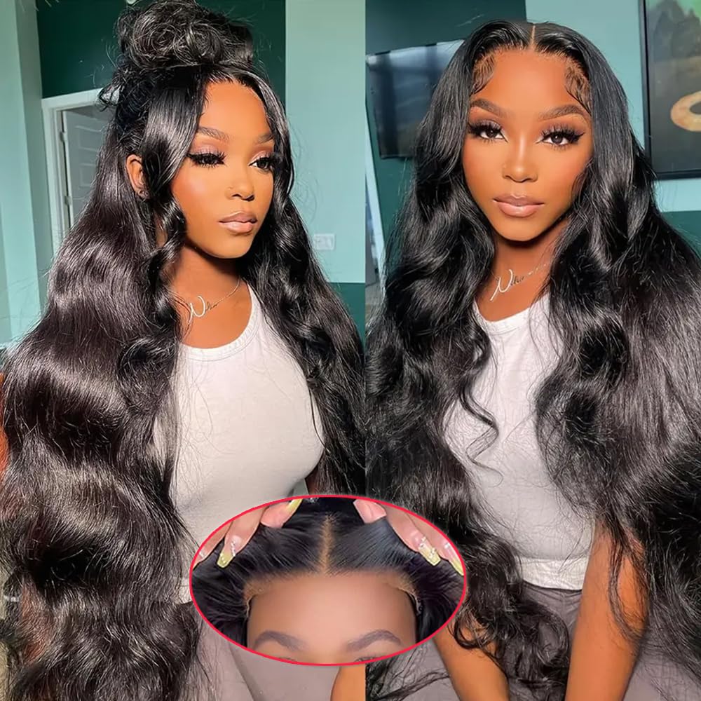 28 Inch 13x6 Lace Front Wigs Human Hair Pre Plucked Body Wave HD Lace Front Wigs Human Hair 180% Density Frontal Glueless Wigs Human Hair with Baby Hair