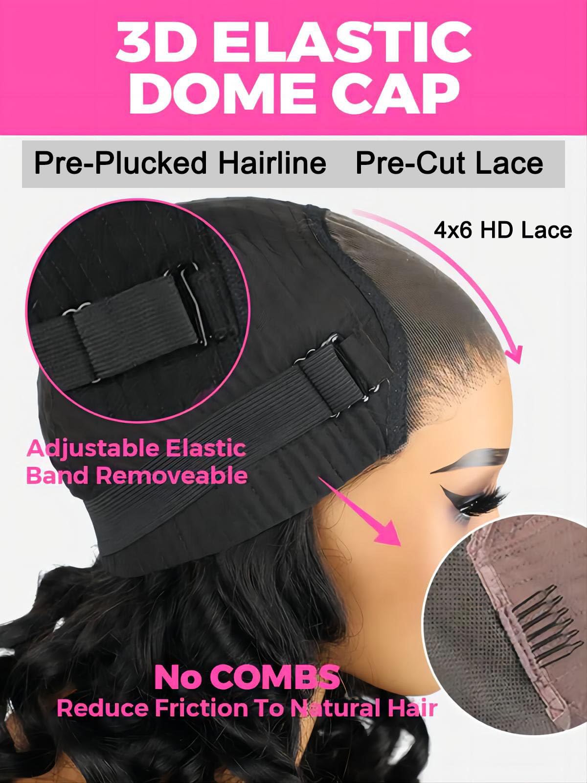 ISEE Wear and Go Glueless Wigs Human Hair Pre Plucked Pre Cut Short Bob Body Wave Lace Front Wigs Human Hair for Women Upgraded Glueless Bob Wig No Glue 6x4 HD Lace Closure Wigs (14 Inch)