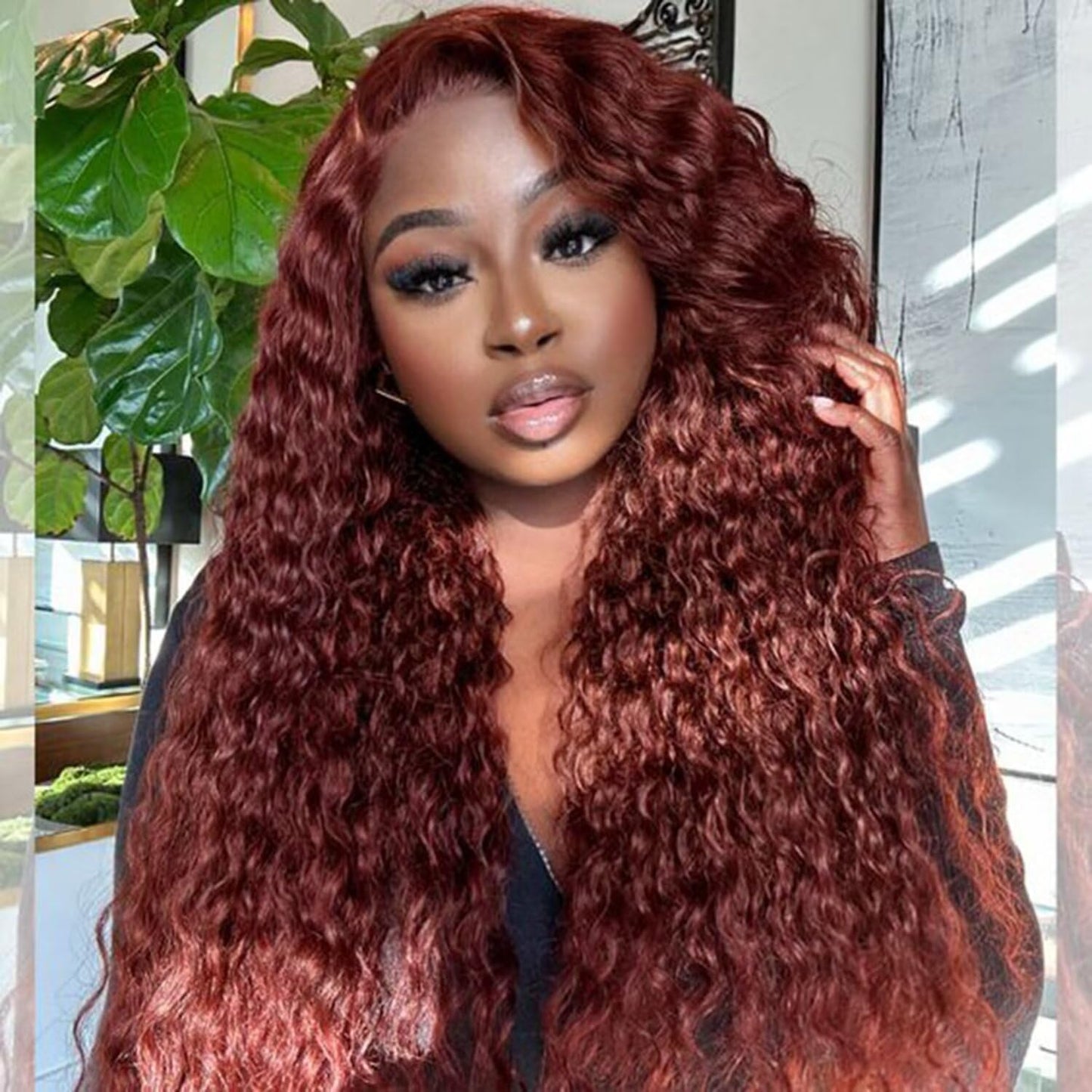 13x4 99J Burgundy Body Wave Lace Front Wigs Human Hair 180% Density Wine Red Color Wigs for Women HD Transparent Lace Front Wigs Glueless Human Hair Pre Plucked with Baby Hair (20inch)