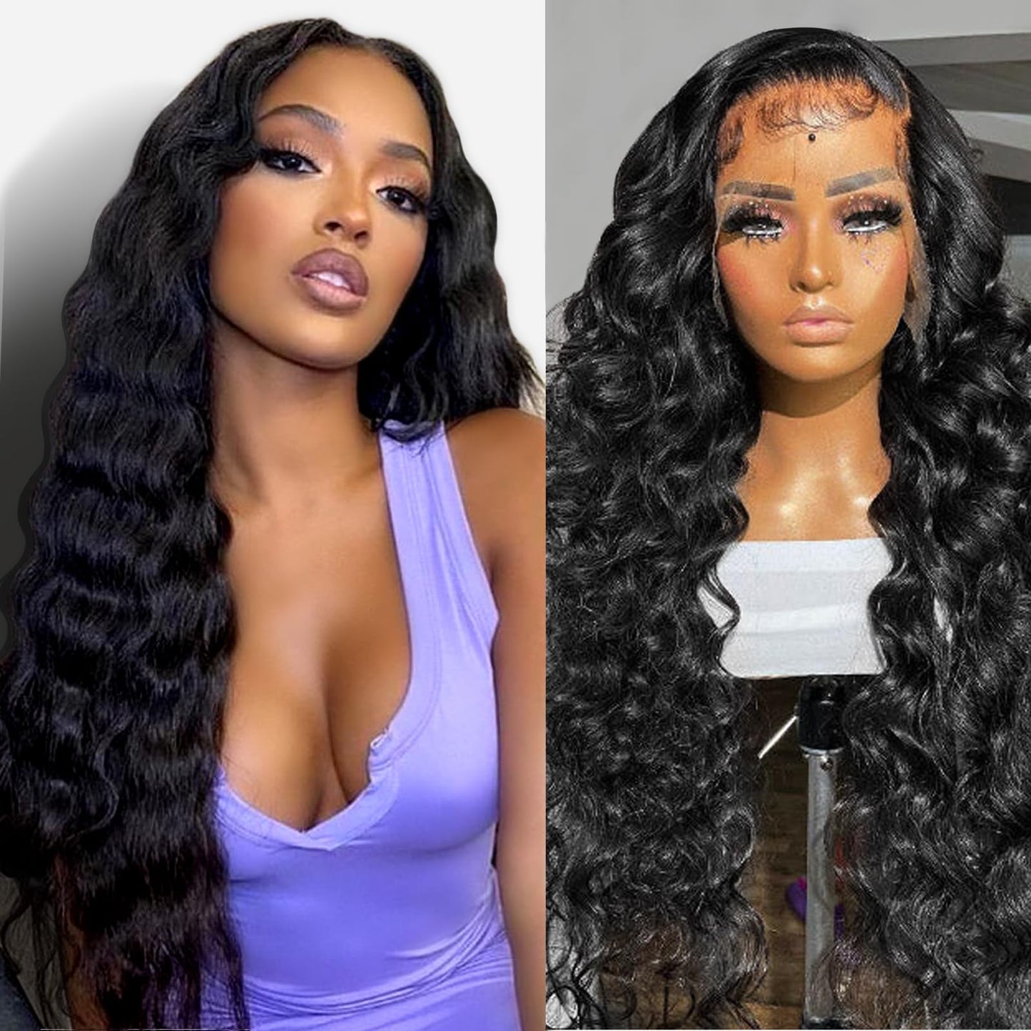 DULOVE Lace Front Wigs Human Hair 13x4 Straight HD Transparent Lace Front Wigs for Women Human Hair Pre Plucked With Baby Hair 200 Density Glueless Natural Color 24inch