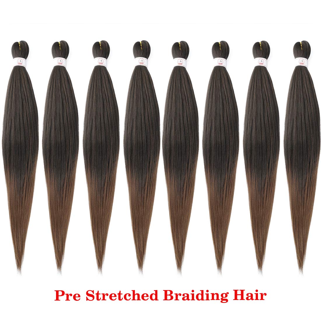 Pre-stretched Braids Hair Professional Itch Free Hot Water Setting Synthetic Fiber Ombre Yaki Texture Braid Hair Extensions 26 Inch 8 Packs Beyond Beauty Braiding Hair 1B-30-27…