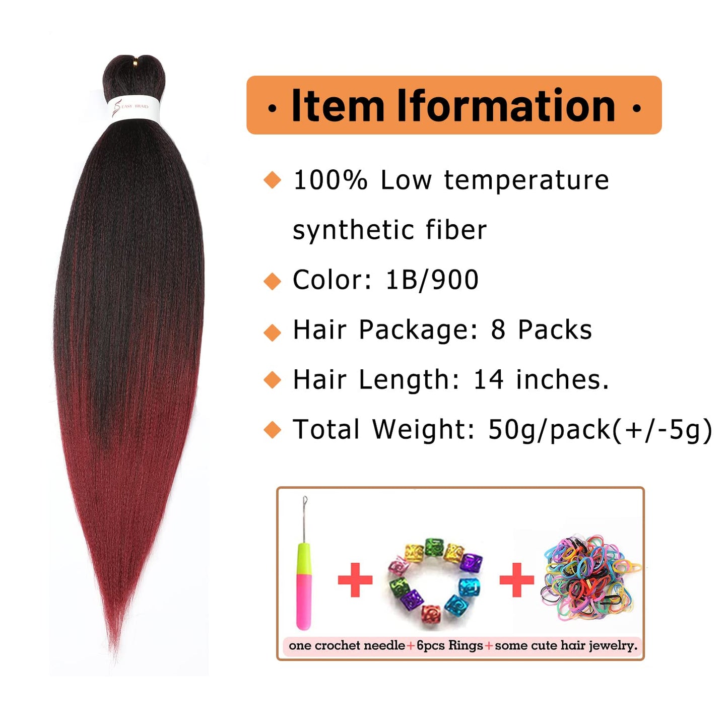 Braiding Hair Pre Stretched 24 Inch 8 Packs Ombre Braiding Hair Professional Soft Braiding Hair Yaki Texture, No Itch, Hot Water Setting Hair Extensions for Braids (24in,1B/30)