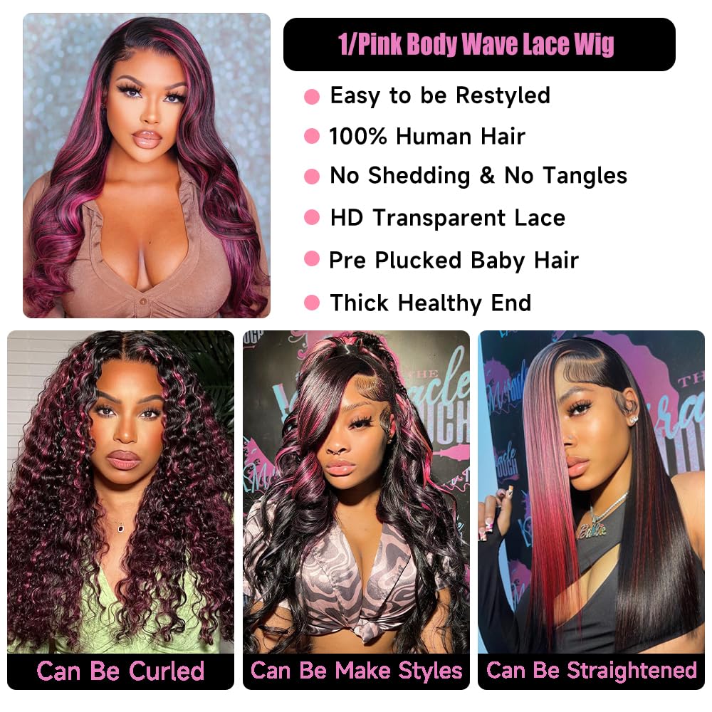 Highlight Ombre Lace Front Wigs Human Hair Pre Plucked with Baby Hair 13x4 Body Wave Frontal Wigs Human Hair 180% Density 4/27 Colored Honey Blonde Lace Front Wig for Women 22 Inch