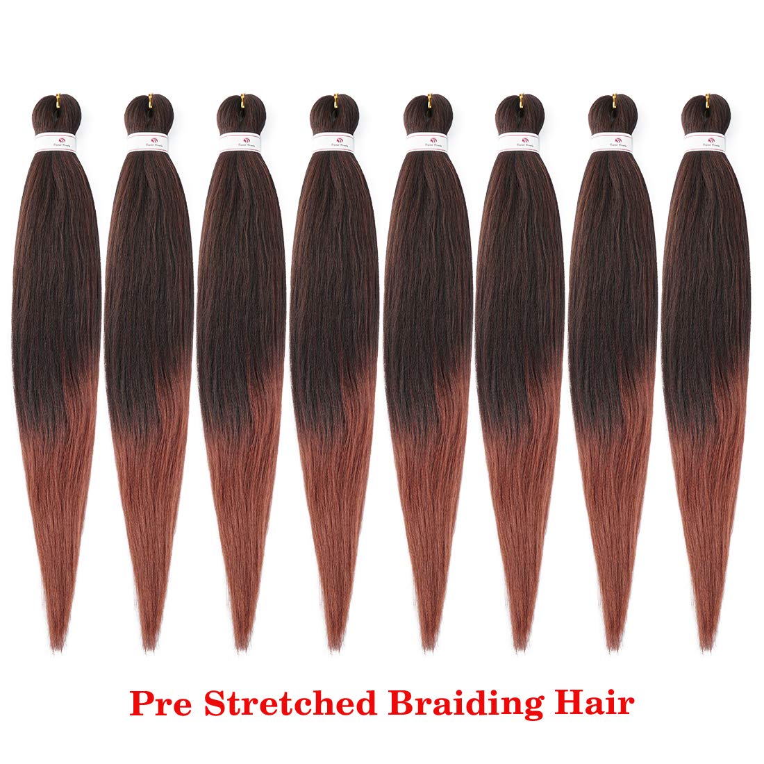 Pre-stretched Braids Hair Professional Itch Free Hot Water Setting Synthetic Fiber Ombre Yaki Texture Braid Hair Extensions 26 Inch 8 Packs Beyond Beauty Braiding Hair 1B-30-27…