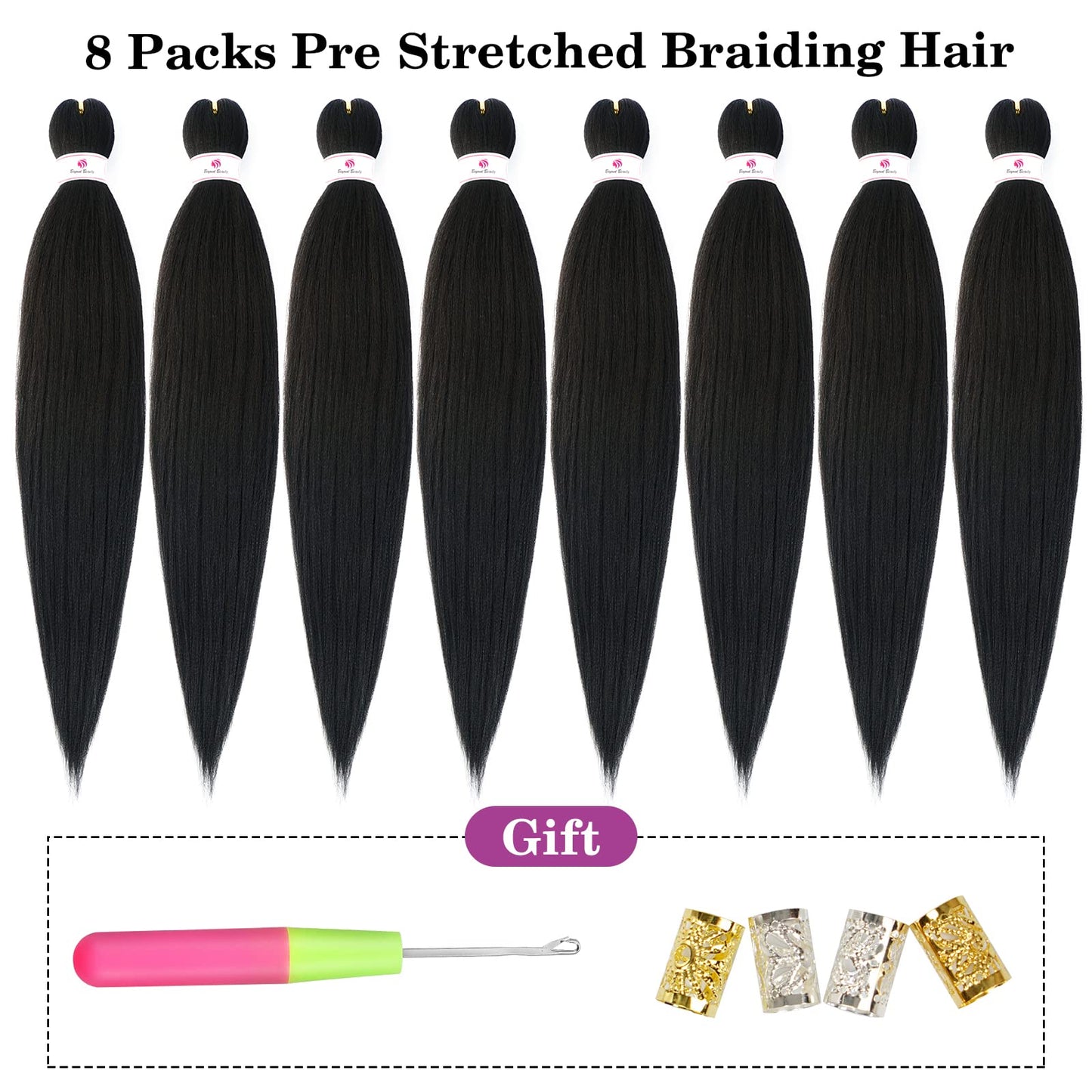 Pre-stretched Braids Hair Professional Itch Free Hot Water Setting Synthetic Fiber Ombre Yaki Texture Braid Hair Extensions 26 Inch 8 Packs Beyond Beauty Braiding Hair 1B-30-27…