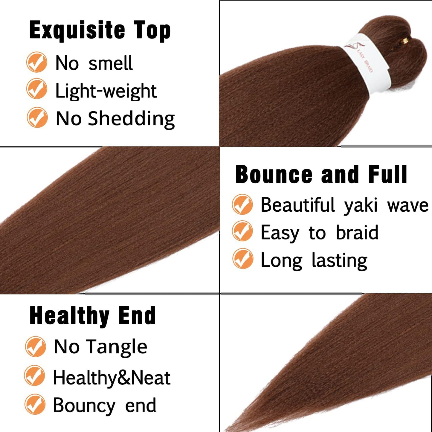 Braiding Hair Pre Stretched 24 Inch 8 Packs Ombre Braiding Hair Professional Soft Braiding Hair Yaki Texture, No Itch, Hot Water Setting Hair Extensions for Braids (24in,1B/30)