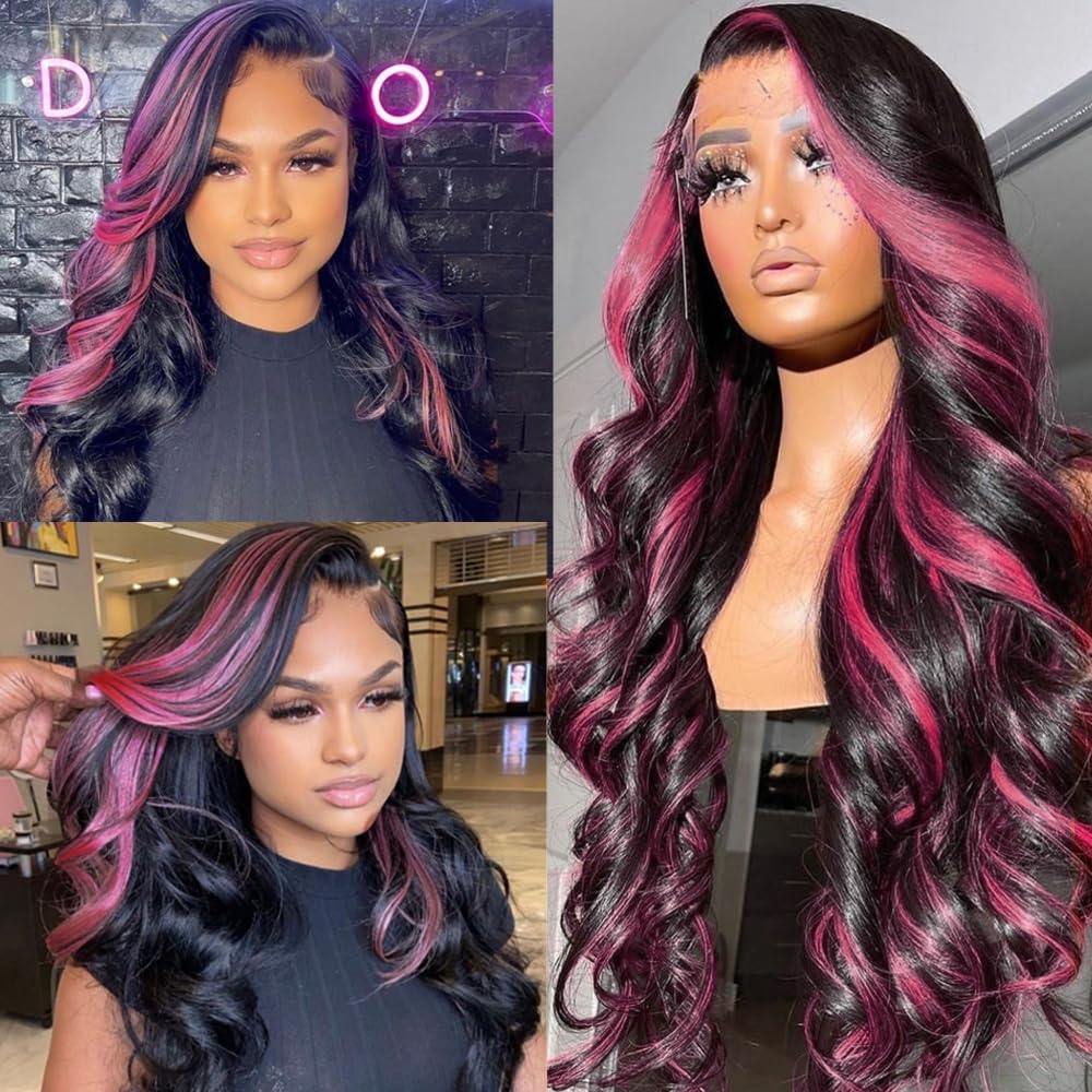 Highlight Ombre Lace Front Wigs Human Hair Pre Plucked with Baby Hair 13x4 Body Wave Frontal Wigs Human Hair 180% Density 4/27 Colored Honey Blonde Lace Front Wig for Women 22 Inch