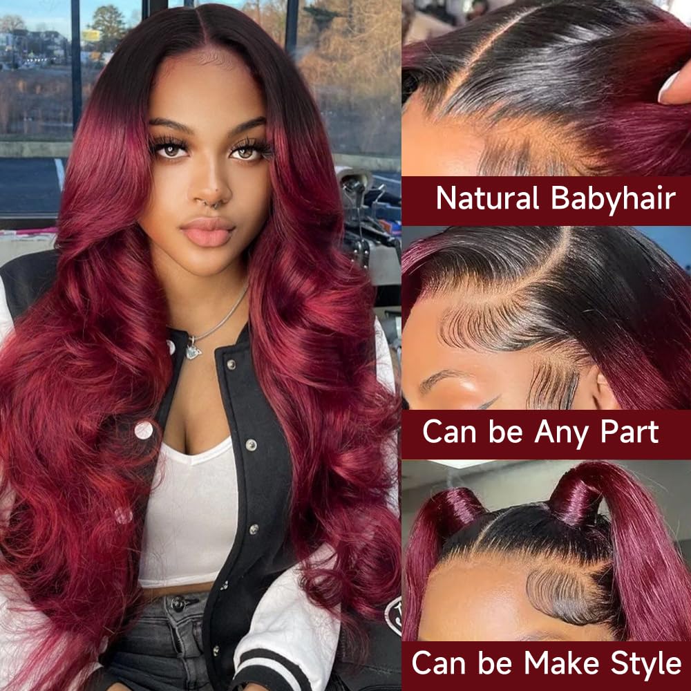 Highlight Ombre Lace Front Wigs Human Hair Pre Plucked with Baby Hair 13x4 Body Wave Frontal Wigs Human Hair 180% Density 4/27 Colored Honey Blonde Lace Front Wig for Women 22 Inch