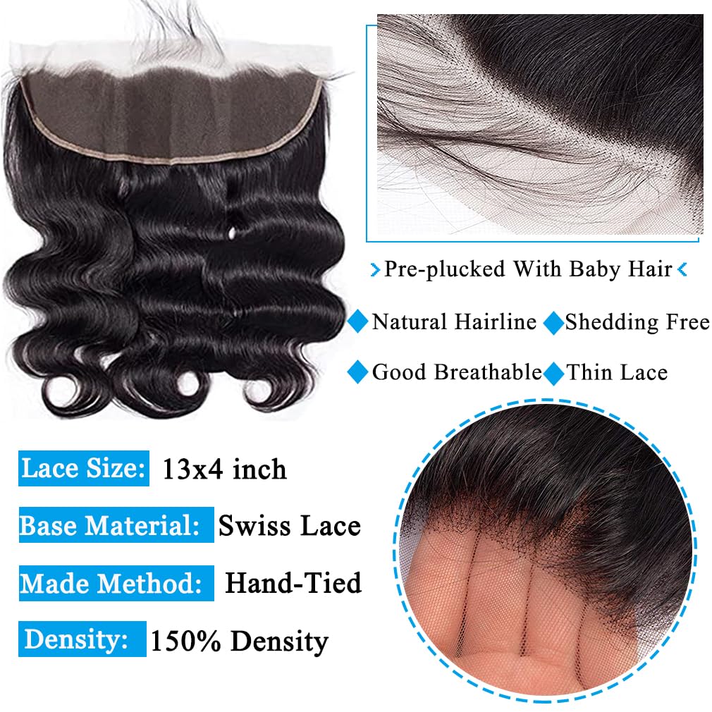 Cirvty 12A Human Hair Bundles Brazilian Body Wave Hair Bundles 20 22 24 Inch 100% Unprocessed Virgin Weave 3 Bundles Human Hair Body Wave Deals Natural Black