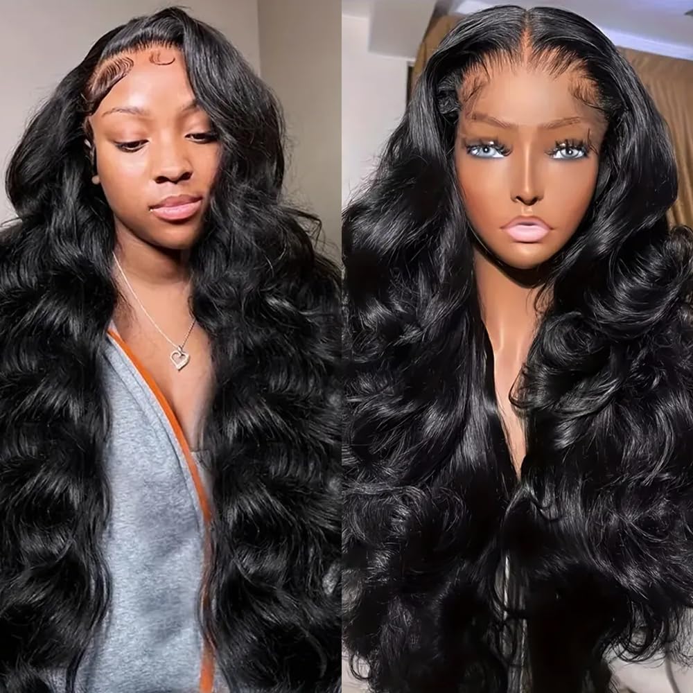 28 Inch 13x6 Lace Front Wigs Human Hair Pre Plucked Body Wave HD Lace Front Wigs Human Hair 180% Density Frontal Glueless Wigs Human Hair with Baby Hair