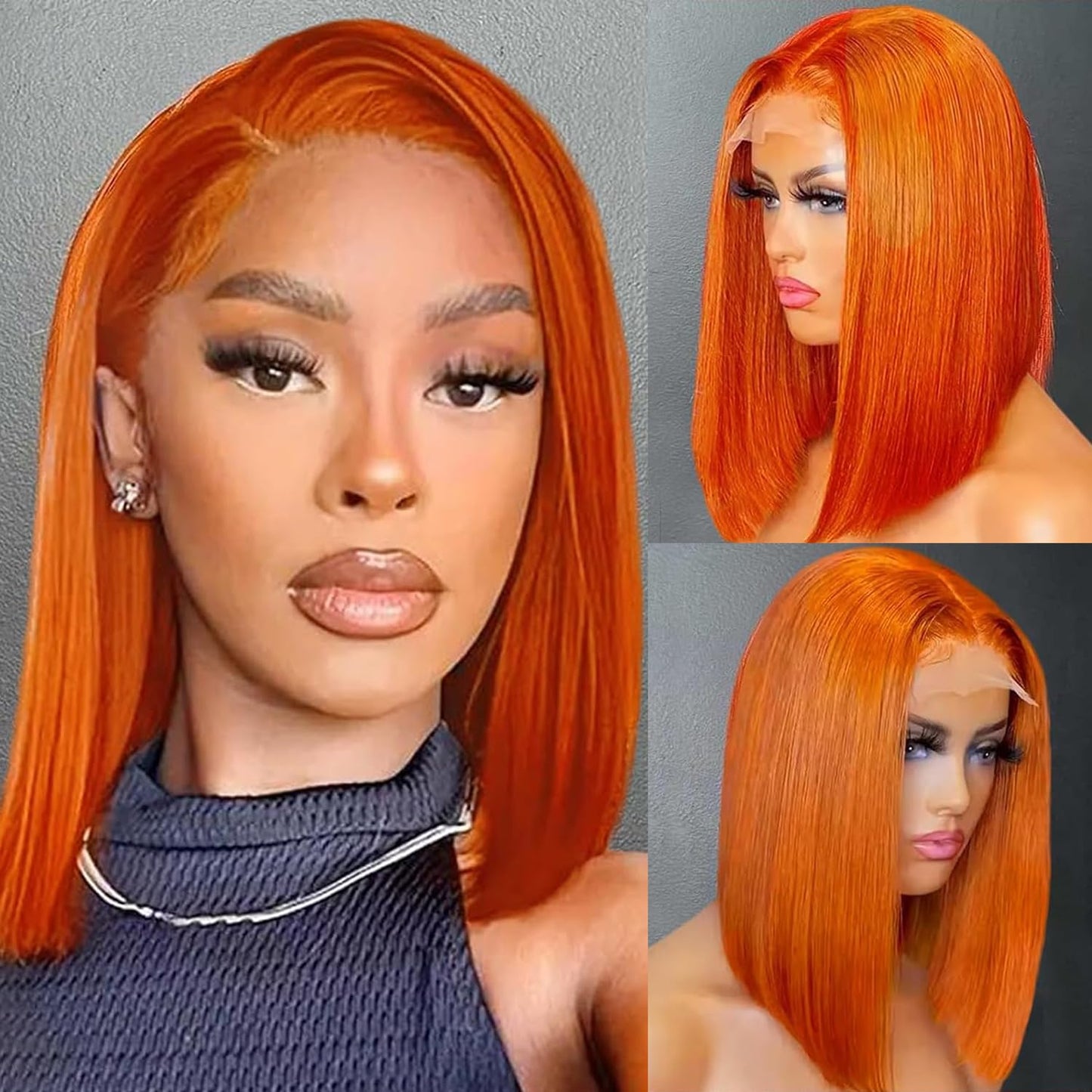 Bob Wig Human Hair 13x6 Lace Front Wigs Human Hair 180 Density Straight Frontal Wigs Human Hair HD Lace Wig Short Bob Wigs for Black Women Human Hair Glueless Wigs Pre Plucked Blunt Cut Wig 12 Inch