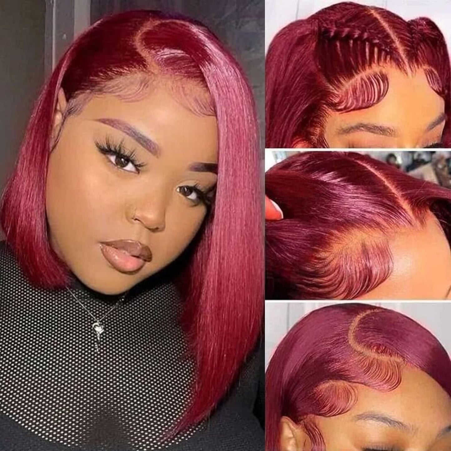 Bob Wig Human Hair 13x6 Lace Front Wigs Human Hair 180 Density Straight Frontal Wigs Human Hair HD Lace Wig Short Bob Wigs for Black Women Human Hair Glueless Wigs Pre Plucked Blunt Cut Wig 12 Inch