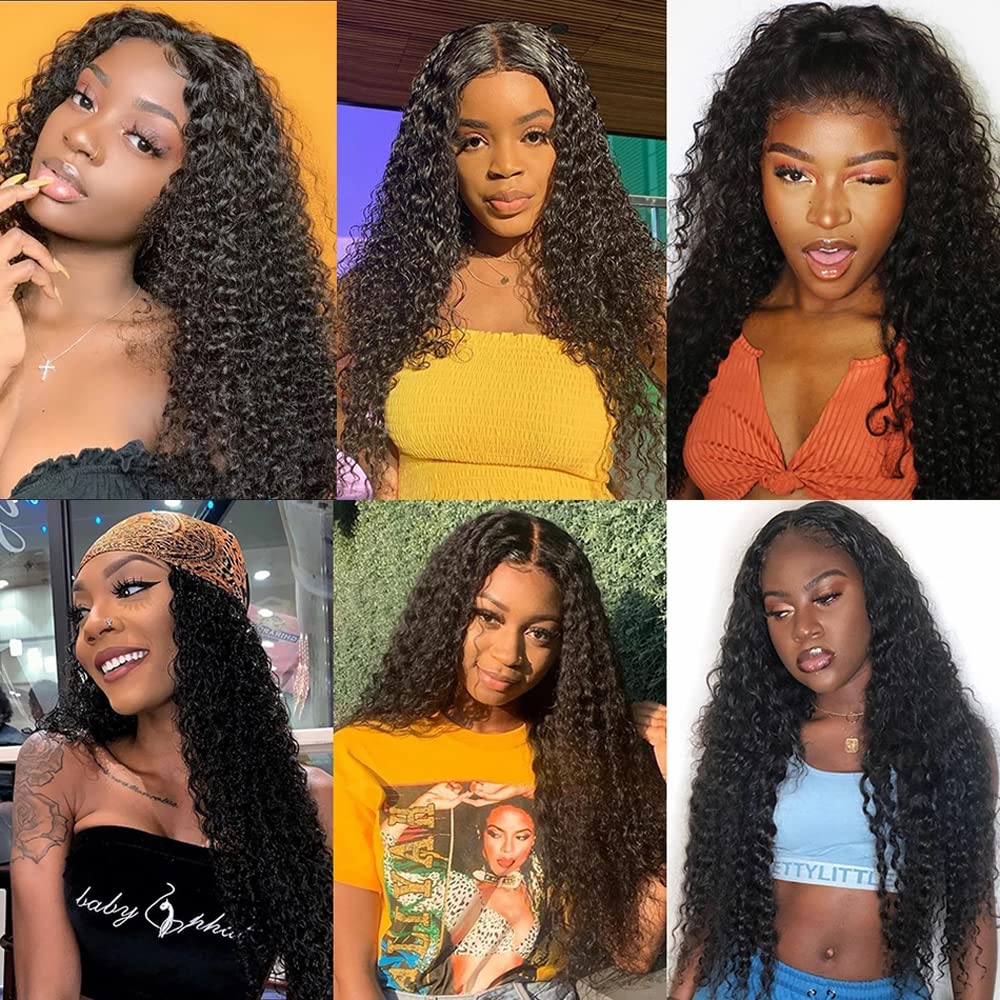 Water Wave 4x4 Lace Front Wigs Human Hair Pre Plucked, 180% Density Brazilian Virgin Wet and Wavy Wigs for Women Curly Wig with Baby Hair Natural Color 24 Inch