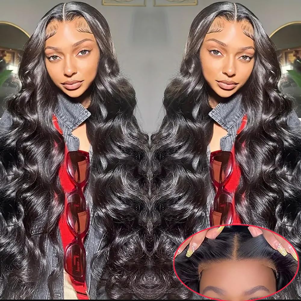 28 Inch 13x6 Lace Front Wigs Human Hair Pre Plucked Body Wave HD Lace Front Wigs Human Hair 180% Density Frontal Glueless Wigs Human Hair with Baby Hair