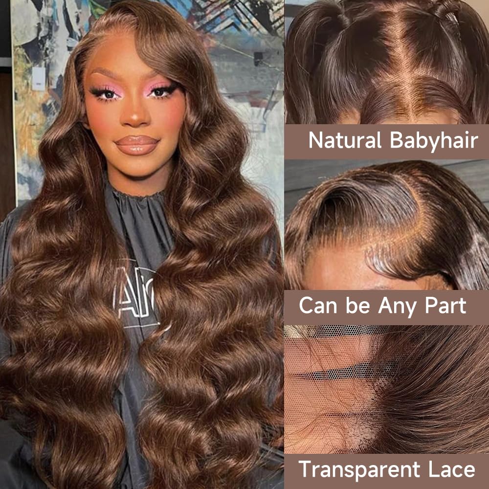 Highlight Ombre Lace Front Wigs Human Hair Pre Plucked with Baby Hair 13x4 Body Wave Frontal Wigs Human Hair 180% Density 4/27 Colored Honey Blonde Lace Front Wig for Women 22 Inch