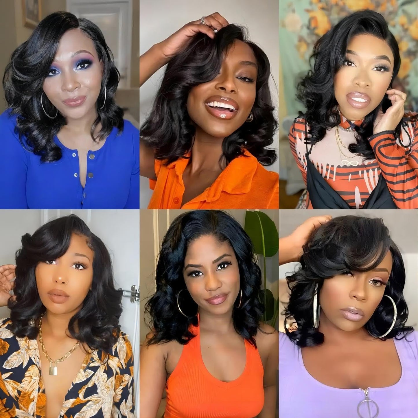 ISEE Wear and Go Glueless Wigs Human Hair Pre Plucked Pre Cut Short Bob Body Wave Lace Front Wigs Human Hair for Women Upgraded Glueless Bob Wig No Glue 6x4 HD Lace Closure Wigs (14 Inch)