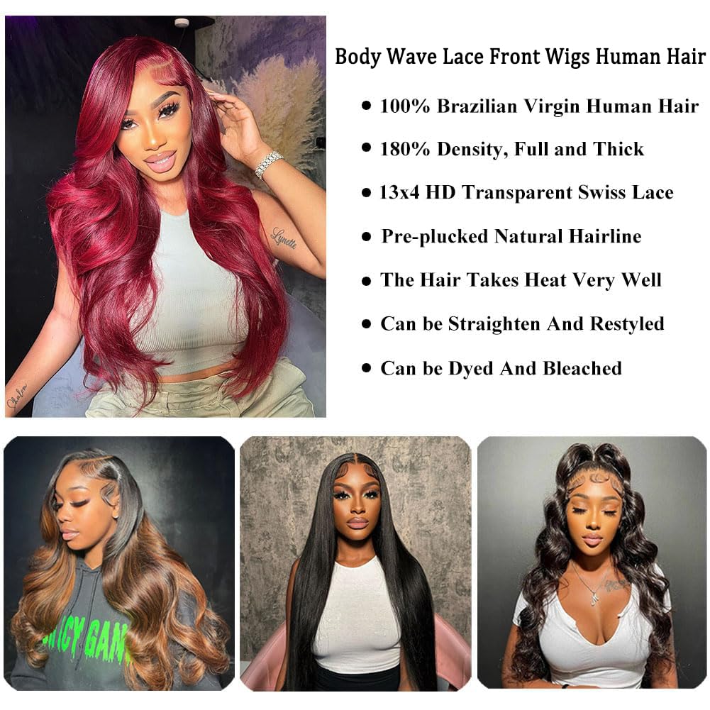 Honey Blonde Lace Front Wig Human Hair Glueless Wigs Human Hair Pre Plucked 13x4 HD Body Wave Lace Front Wigs 4/27 Colored Highlight Ombre Lace Front Wigs for Women