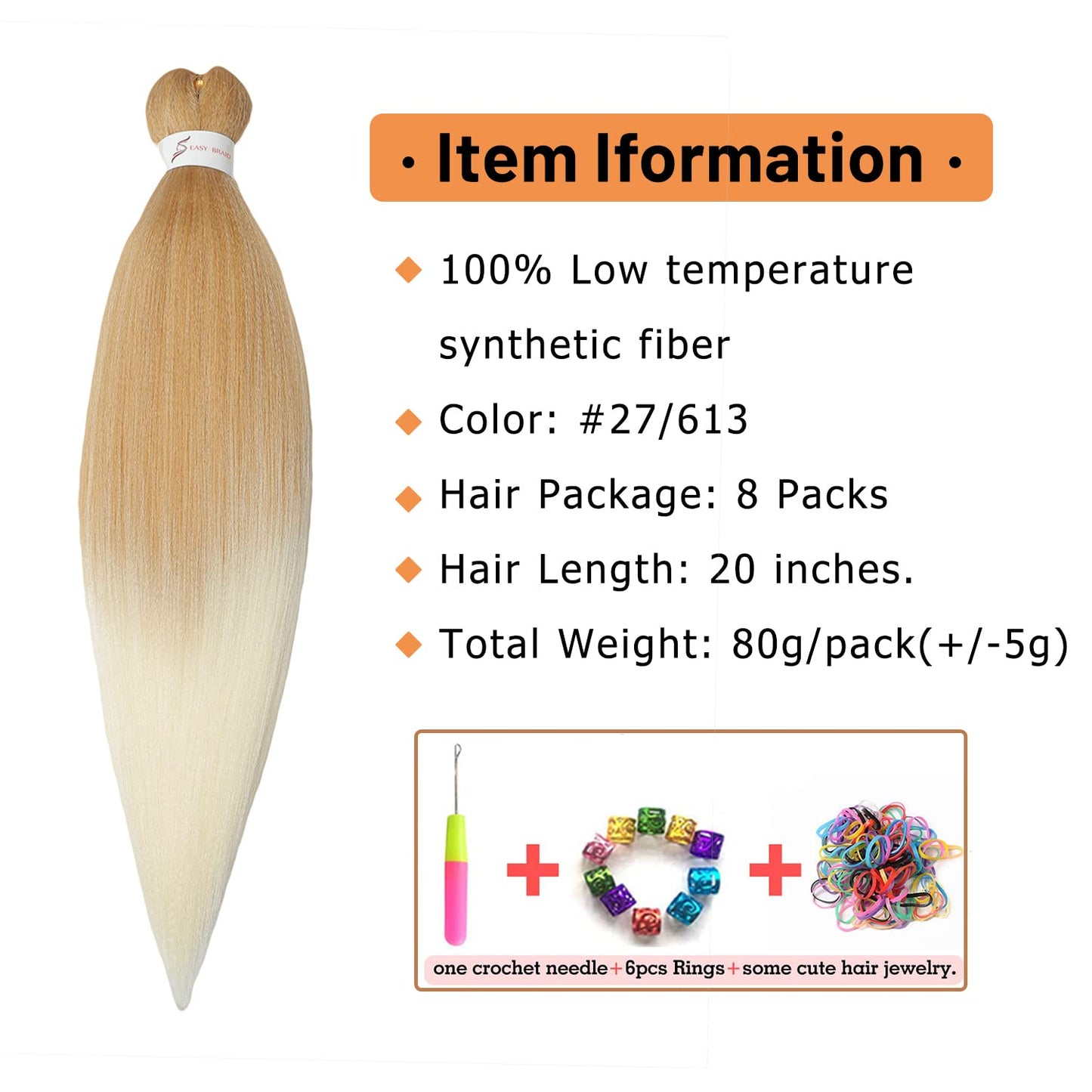 Braiding Hair Pre Stretched 24 Inch 8 Packs Ombre Braiding Hair Professional Soft Braiding Hair Yaki Texture, No Itch, Hot Water Setting Hair Extensions for Braids (24in,1B/30)