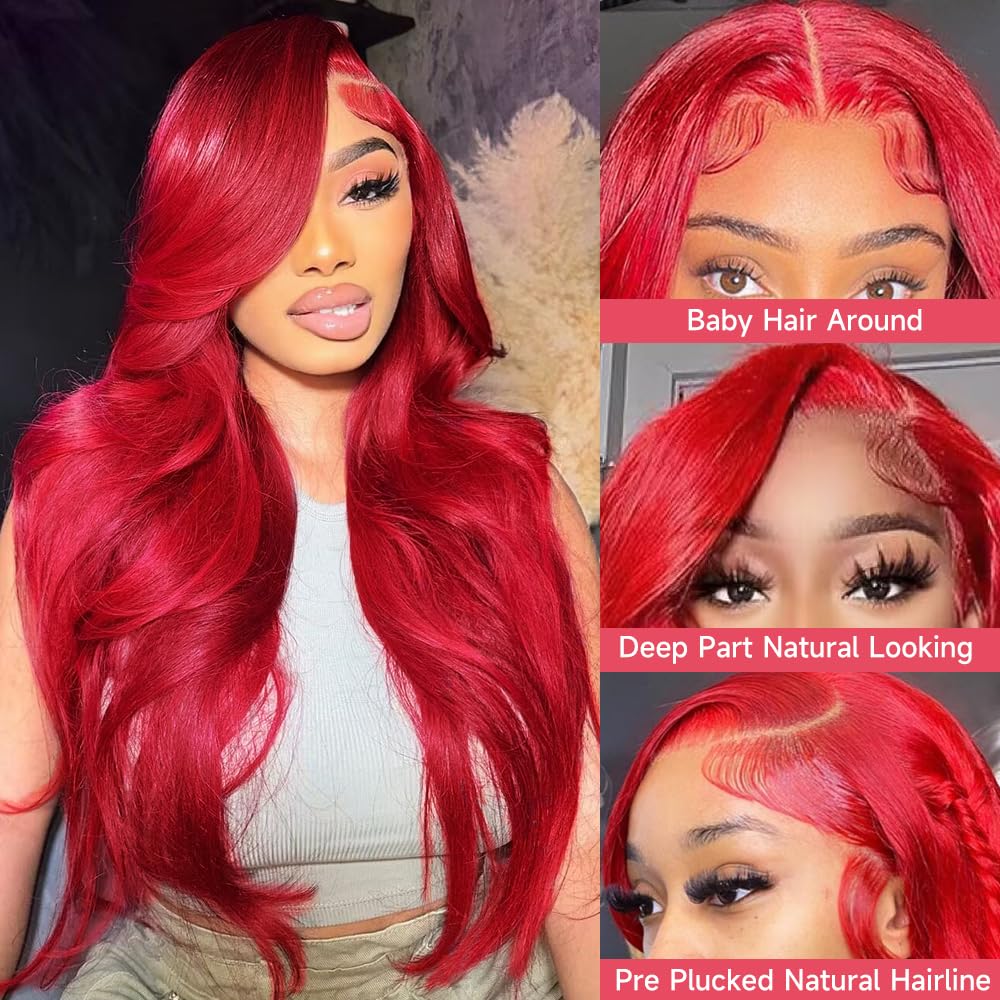 Pink Lace Front Wig Human Hair 13x4 Pink Wig Human Hair Pink Body Wave Lace Front Wigs Human Hair Pre Plucked Colored 12A 200 Density Pink HD Lace Frontal Wig Human Hair With Baby Hair 22 Inch