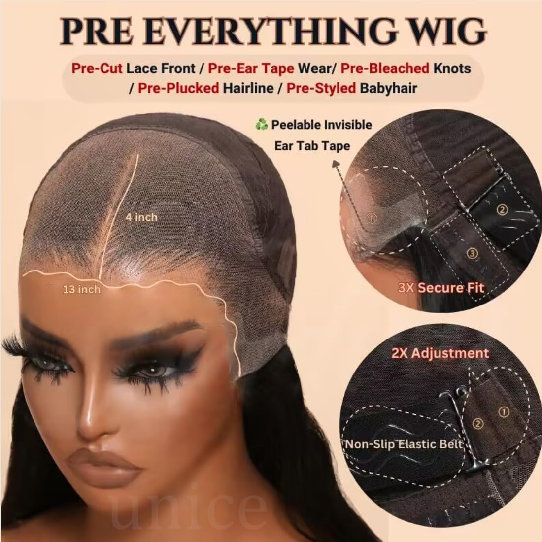 UNICE V Part Wigs Human Hair Body Wave Upgrade Glueless Human Hair V-Part Clip in Wigs No Leave Out, No Glue, No Sew-in, Beginner Friendly 18 inch