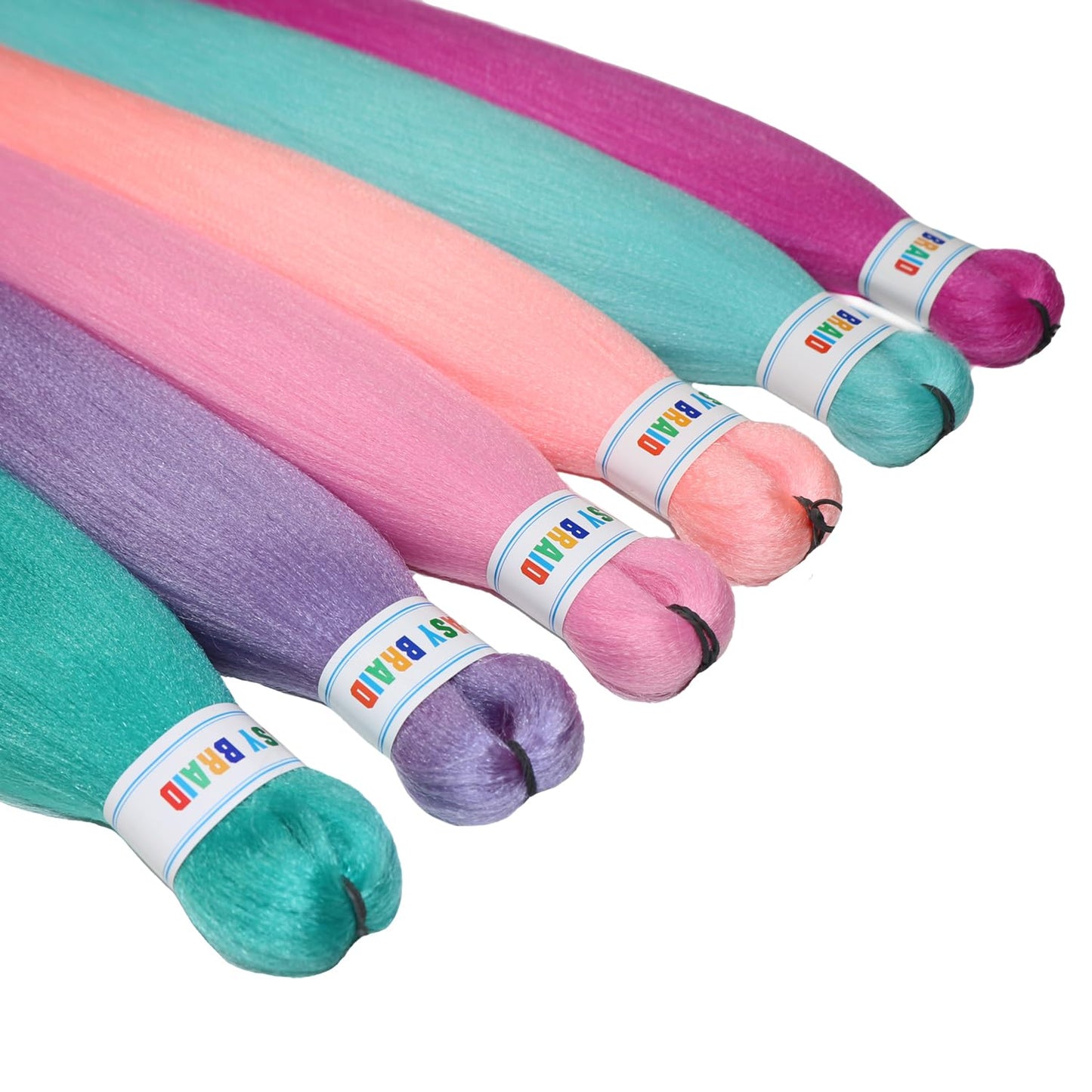 Colorful Braiding Hair Pre Stretched Colored Braiding Hair Extensions for Braids 26inch 6Pcs Knotless Braiding Hair Pre Stretched Rainbow Box Braiding Hair Pre Stretched