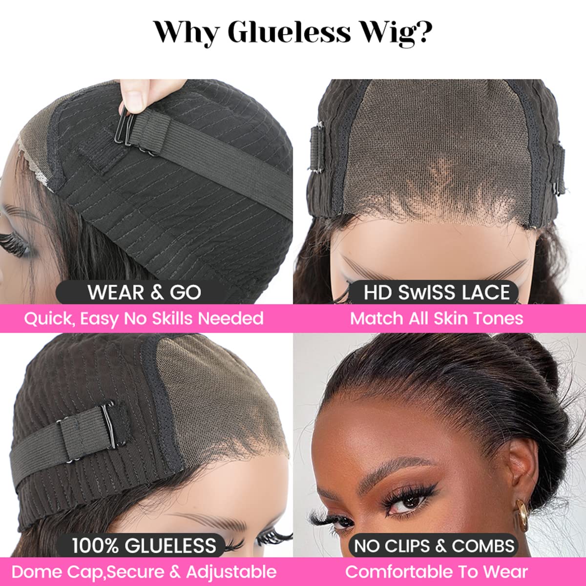 ISEE HAIR HD Lace Front Wig Wear & Go Glueless Lace Wig Brazilian Body Wave Lace Wigs For Women No Glue 4x6 Lace Pre Cut Wig Human Hair Wigs Transparent Lace Closure Wigs 180% Density 18 Inch