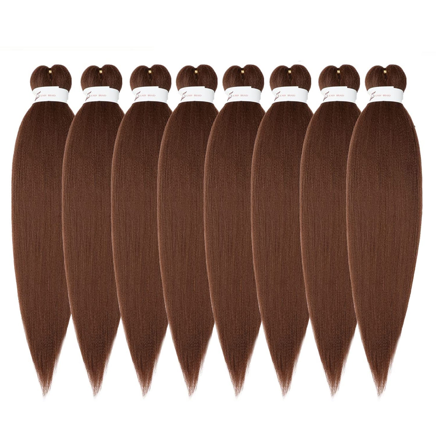 Braiding Hair Pre Stretched 24 Inch 8 Packs Ombre Braiding Hair Professional Soft Braiding Hair Yaki Texture, No Itch, Hot Water Setting Hair Extensions for Braids (24in,1B/30)