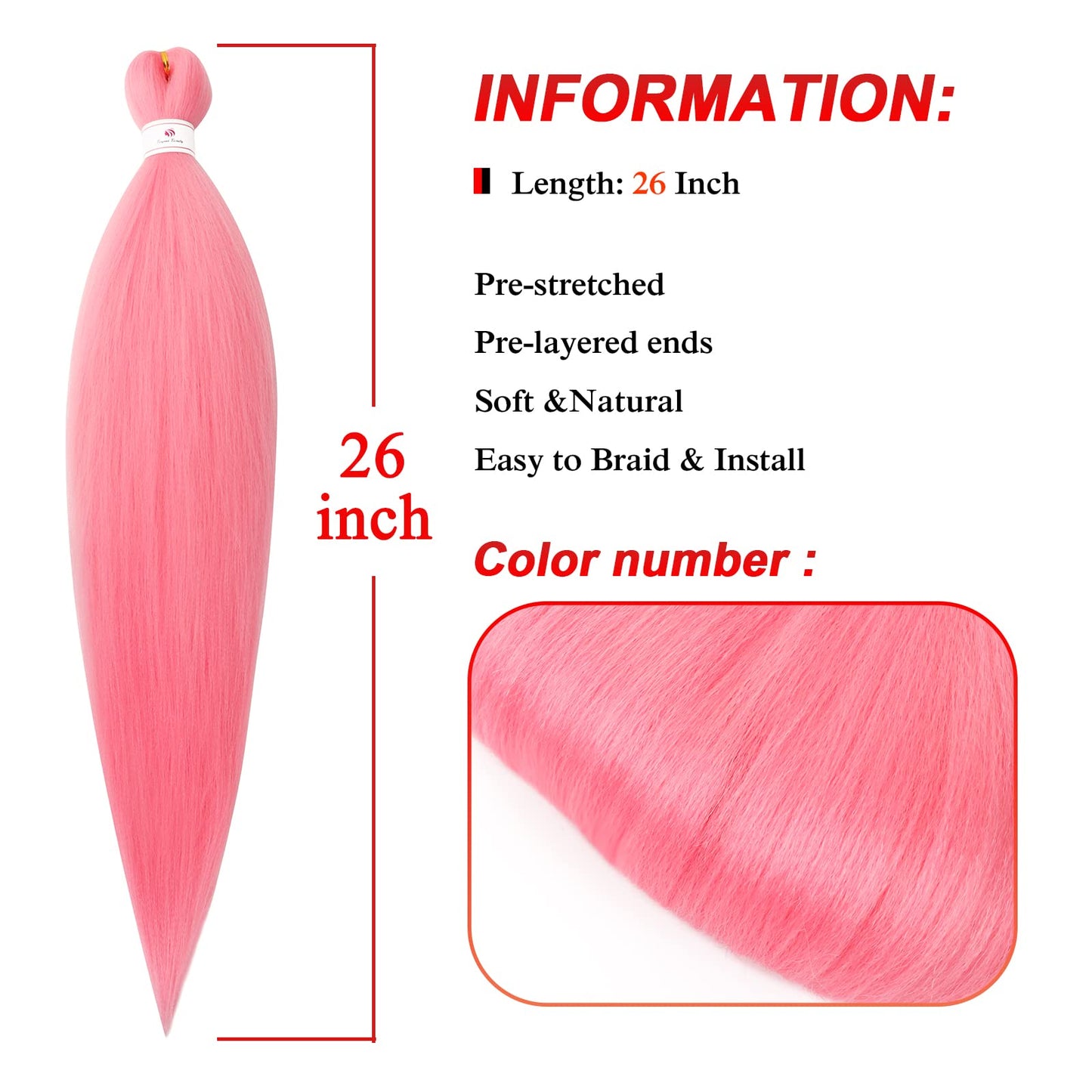 Pre-stretched Braids Hair Professional Itch Free Hot Water Setting Synthetic Fiber Ombre Yaki Texture Braid Hair Extensions 26 Inch 8 Packs Beyond Beauty Braiding Hair 1B-30-27…