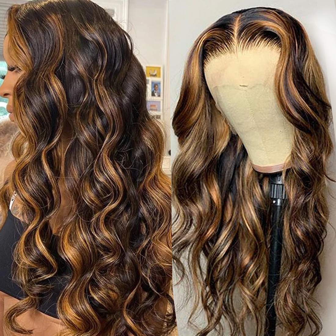 UNICE V Part Wigs Human Hair Body Wave Upgrade Glueless Human Hair V-Part Clip in Wigs No Leave Out, No Glue, No Sew-in, Beginner Friendly 18 inch