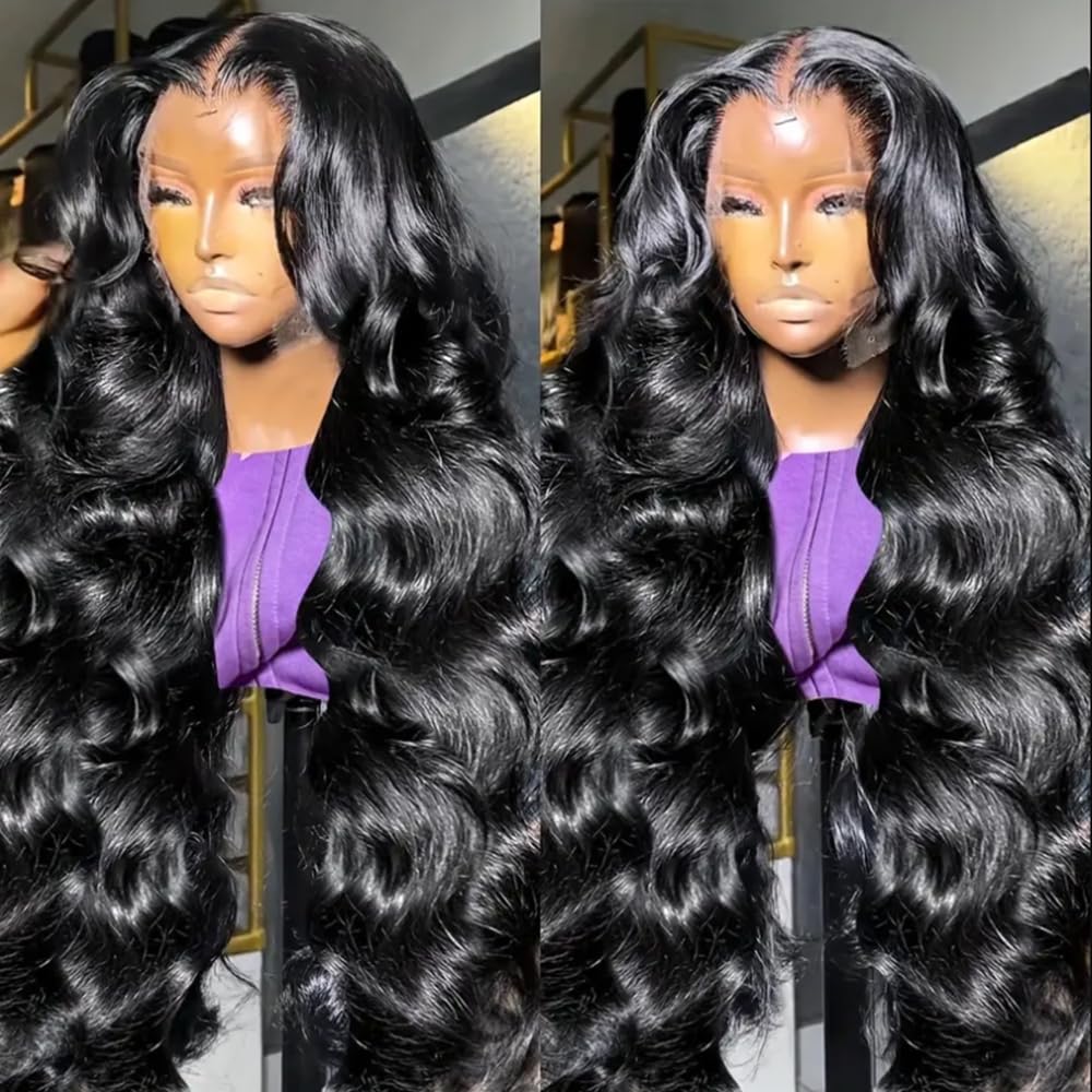 28 Inch 13x6 Lace Front Wigs Human Hair Pre Plucked Body Wave HD Lace Front Wigs Human Hair 180% Density Frontal Glueless Wigs Human Hair with Baby Hair