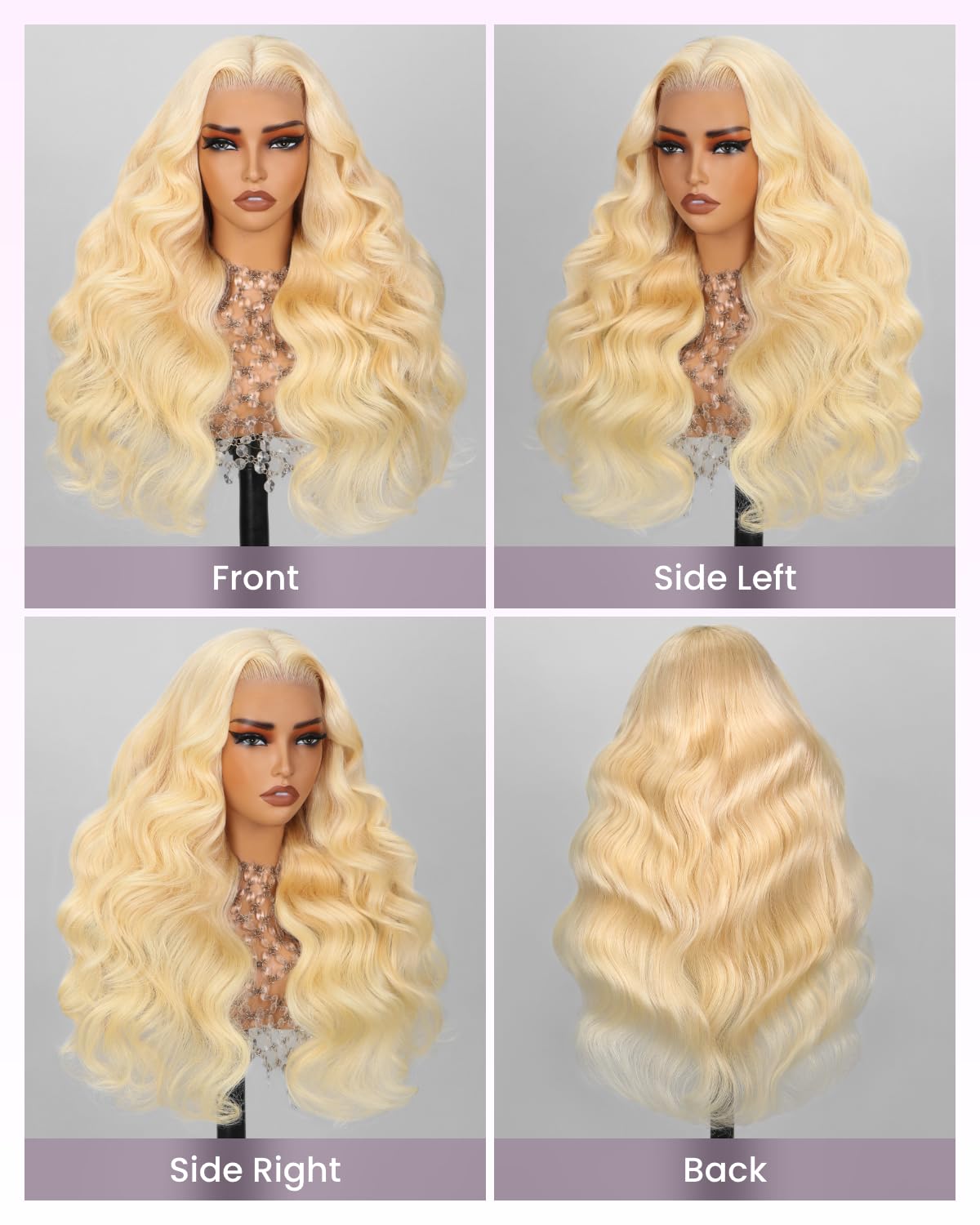 Arabella 613 Lace Front Wig Human Hair 300g-315g 13x4 Blonde Lace Front Wigs Human Hair 210% Density Body Wave 613 Frontal Wig Pre Plucked With Baby Hair (30inch, 613 13X4 body wave wig)