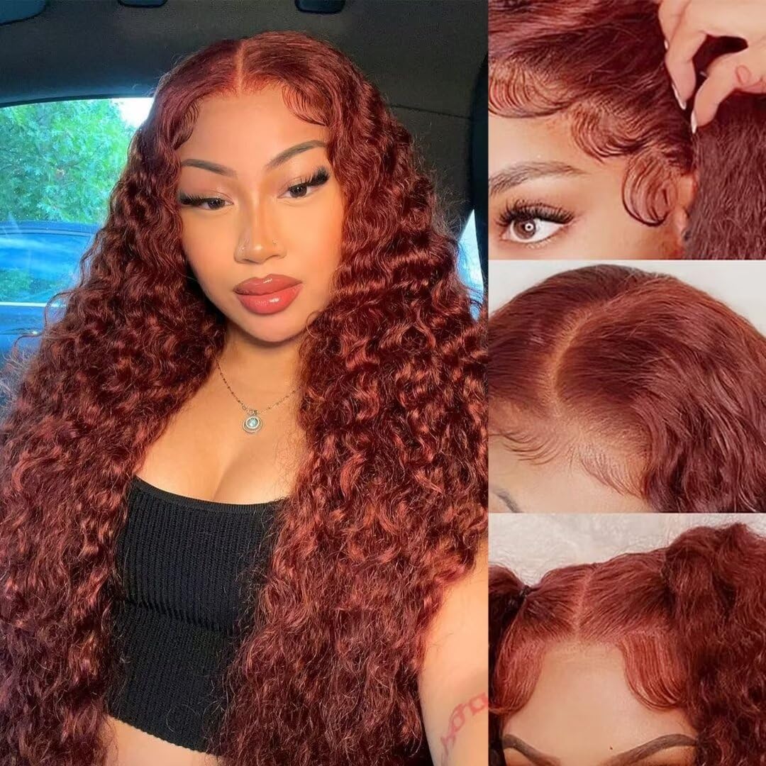 13x4 99J Burgundy Body Wave Lace Front Wigs Human Hair 180% Density Wine Red Color Wigs for Women HD Transparent Lace Front Wigs Glueless Human Hair Pre Plucked with Baby Hair (20inch)