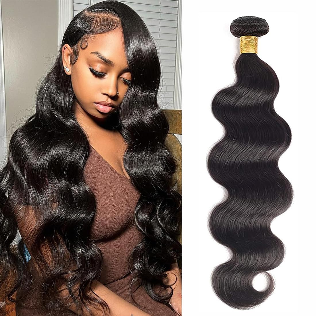 Cirvty 12A Human Hair Bundles Brazilian Body Wave Hair Bundles 20 22 24 Inch 100% Unprocessed Virgin Weave 3 Bundles Human Hair Body Wave Deals Natural Black