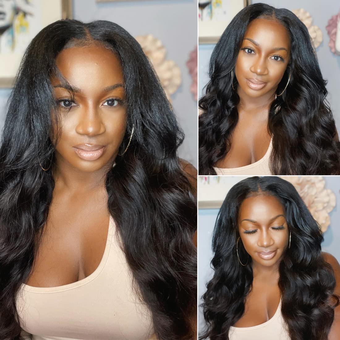 UNICE V Part Wigs Human Hair Body Wave Upgrade Glueless Human Hair V-Part Clip in Wigs No Leave Out, No Glue, No Sew-in, Beginner Friendly 18 inch