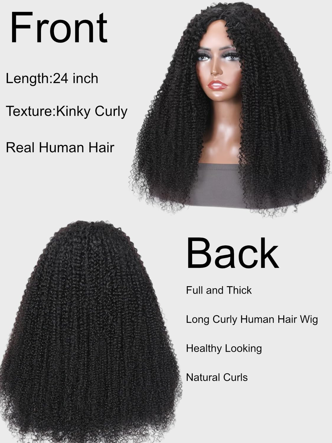 UNICE V Part Curly Wig Human Hair No Leave Out 180% Density Upgrade U part Wigs with Clips Glueless Wig Human Hair for Women Beginner Friendly No Lace No Glue No sew in 18 inch